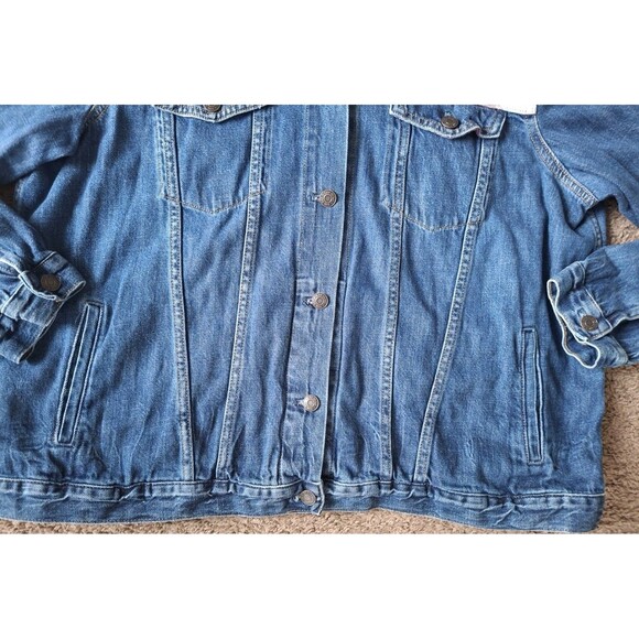 Women's GAP & PENDLETON Denim Jean  Jacket Size XXL Blue & Red Plaid Y2K - Picture 7 of 7